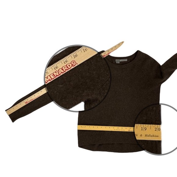 360 Cashmere Brown Lightweight Cashmere Boxy Fit Crewneck Pullover Sweater Sz S - Picture 16 of 16